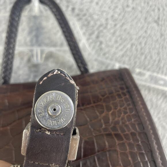 Brighton Backpack Purse Womens Brown Black Croc Embossed Leather Bag Western - Picture 10 of 16